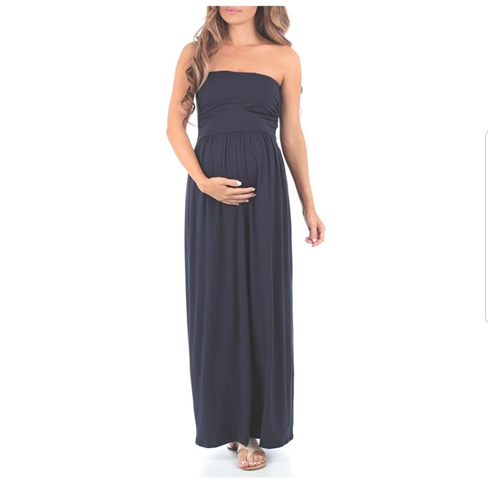 Rags Couture | Navy Strapless Maxi Dress